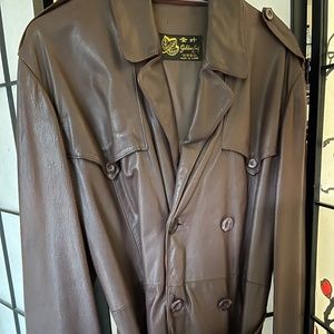 Golden Leaf Vintage Leather xl Gangster Jacket